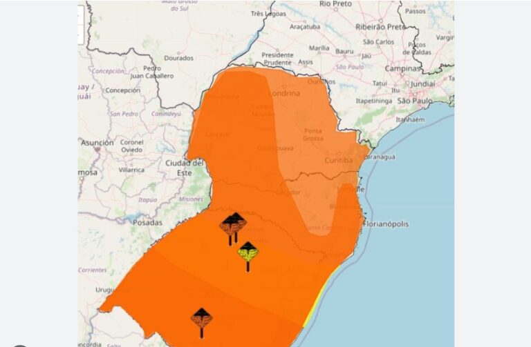 Nova frente fria se aproxima e traz alerta de temporais para o Paraná