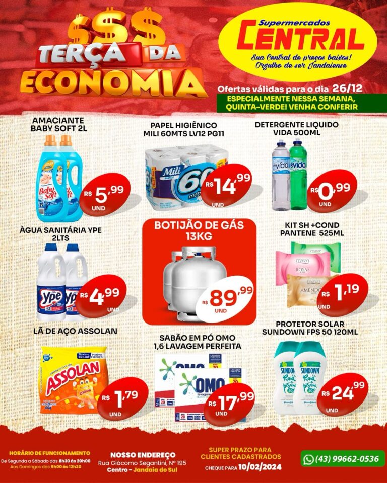 Confira as ofertas do Central Supermercados