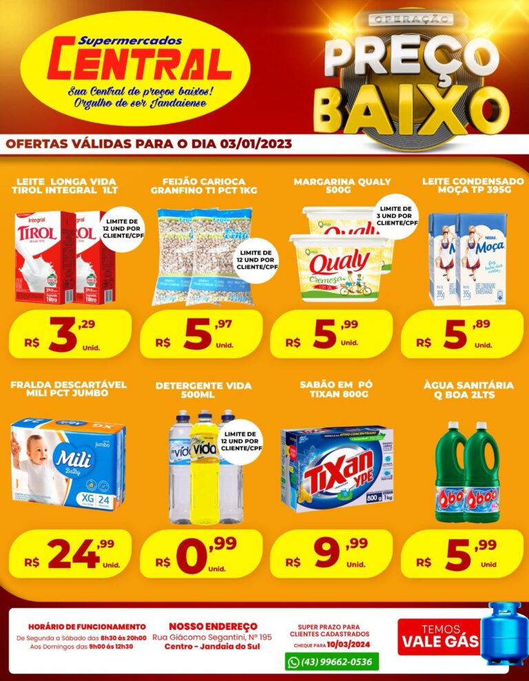 Confira as ofertas do Central Supermercados