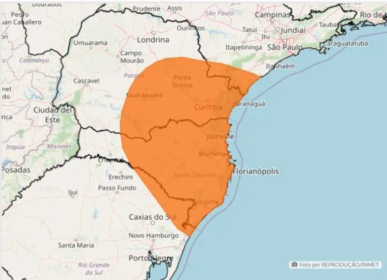 Cidades do Paraná estão na rota de temporal segundo Inmet