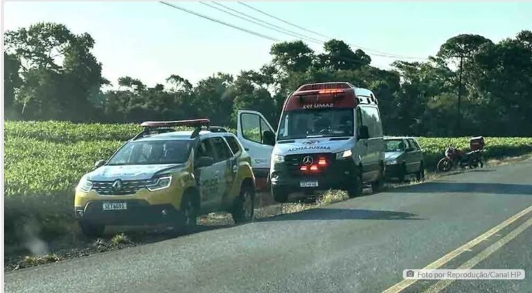 Motociclista fica ferido gravemente após acidente na PR-082