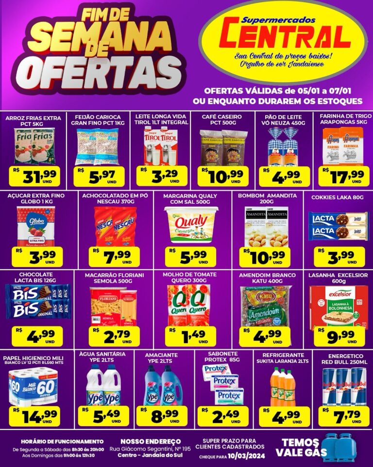 Confira as ofertas do Central Supermercados