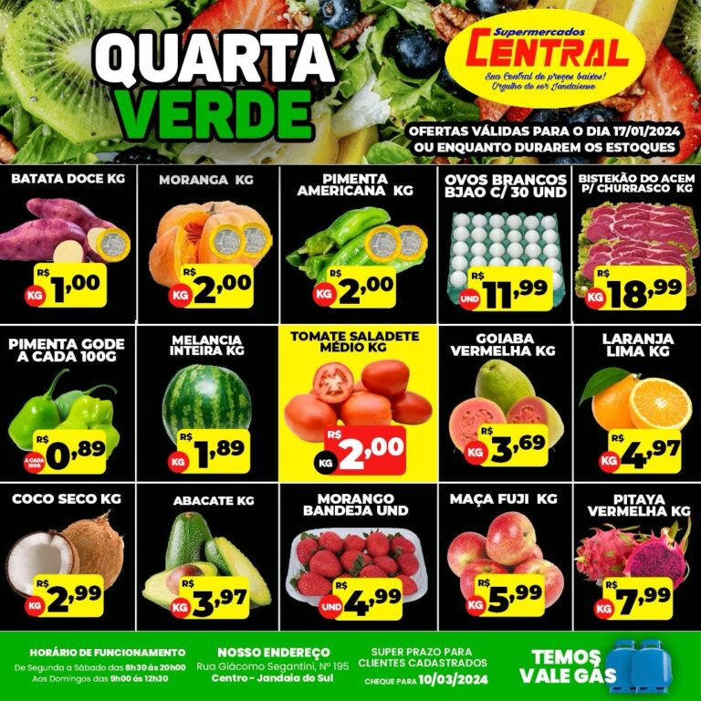 Ofertas desta Terça Verde no Central Supermercados