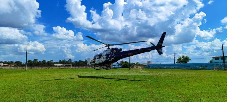 Homem sofre grave acidente com trator em Faxinal e é transferido de helicóptero para Apucarana