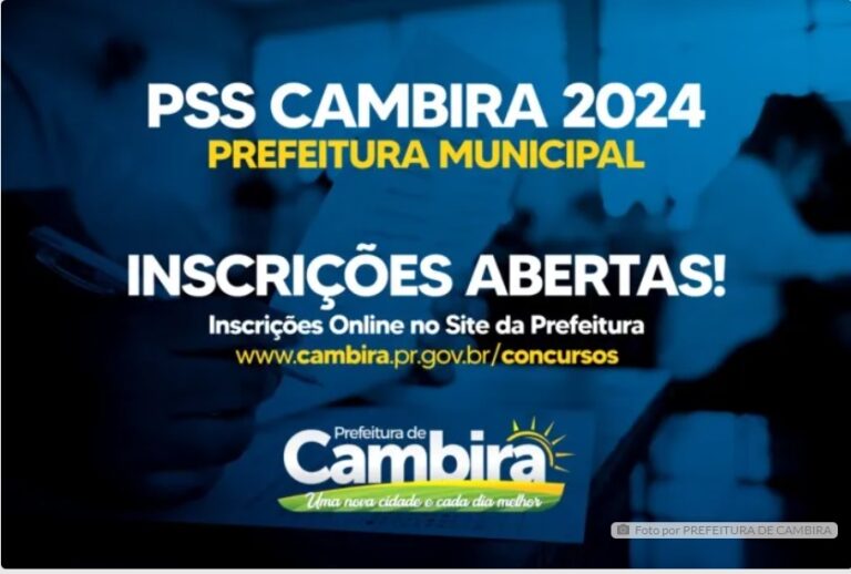 Prefeitura de Cambira abre PSS com 28 vagas; confira as oportunidades