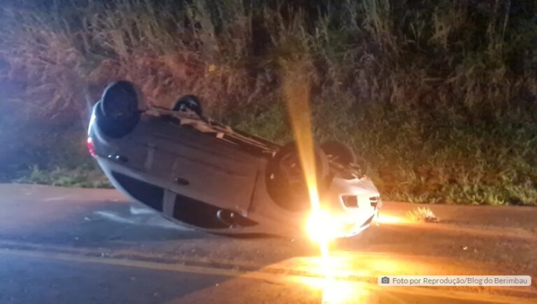 Motorista de Arapongas capota carro na Rodovia do Milho