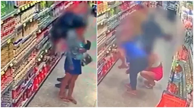 MARUMBI-Mulher atira carne contra homem em supermercado e PM é acionada