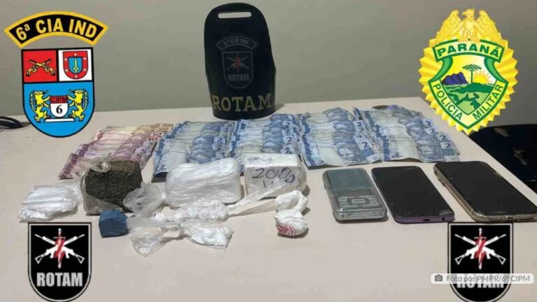Polícia Militar apreende R$ 42 mil de cocaína em Lunardelli