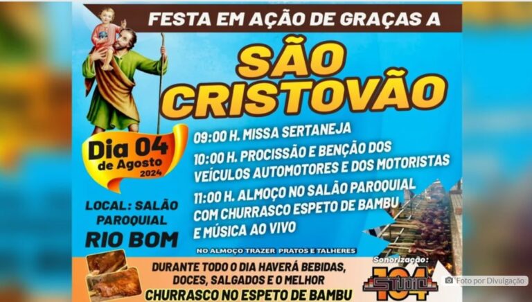 Rio Bom faz festa em ação de graças a São Cristovão