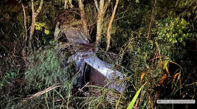 Jovem perde controle e caminhonete Hilux para no ‘meio do mato’ no PR