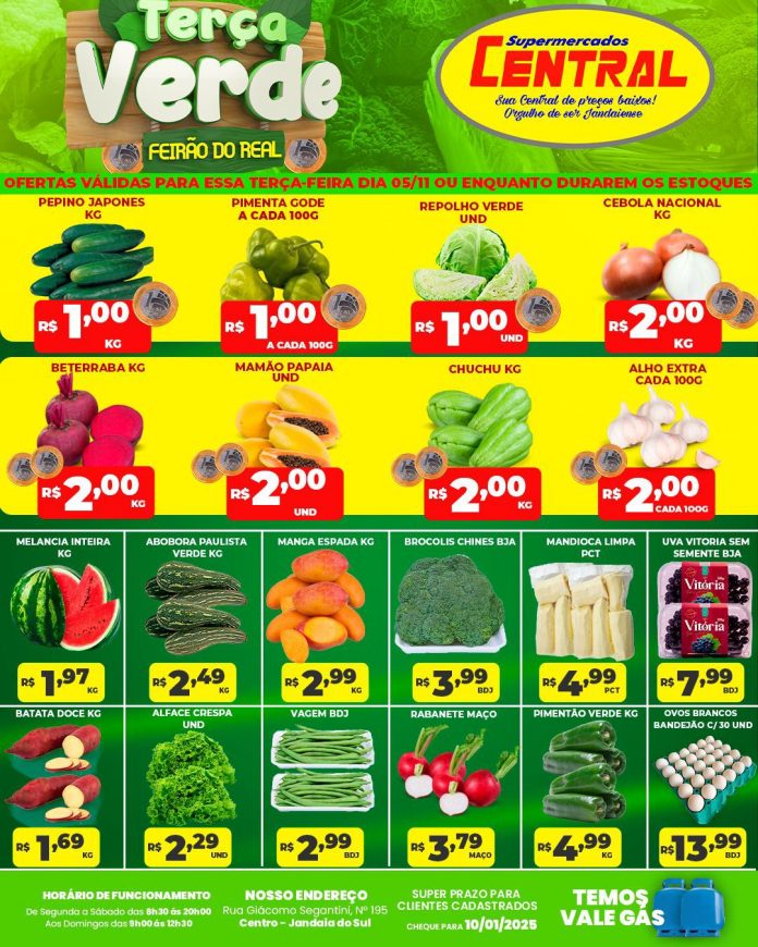 Confira as ofertas imperdíveis da Terça Verde do Central Supermercados!