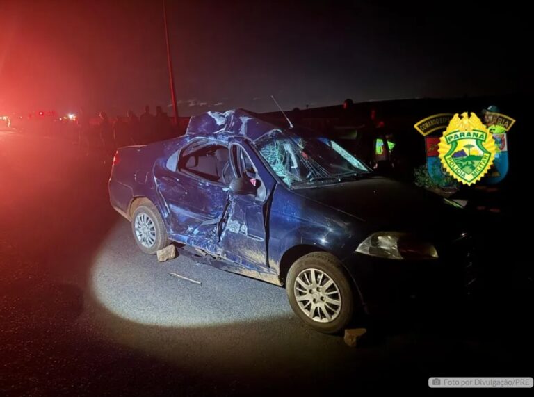 Dois morrem em grave acidente entre carro e moto no norte do PR