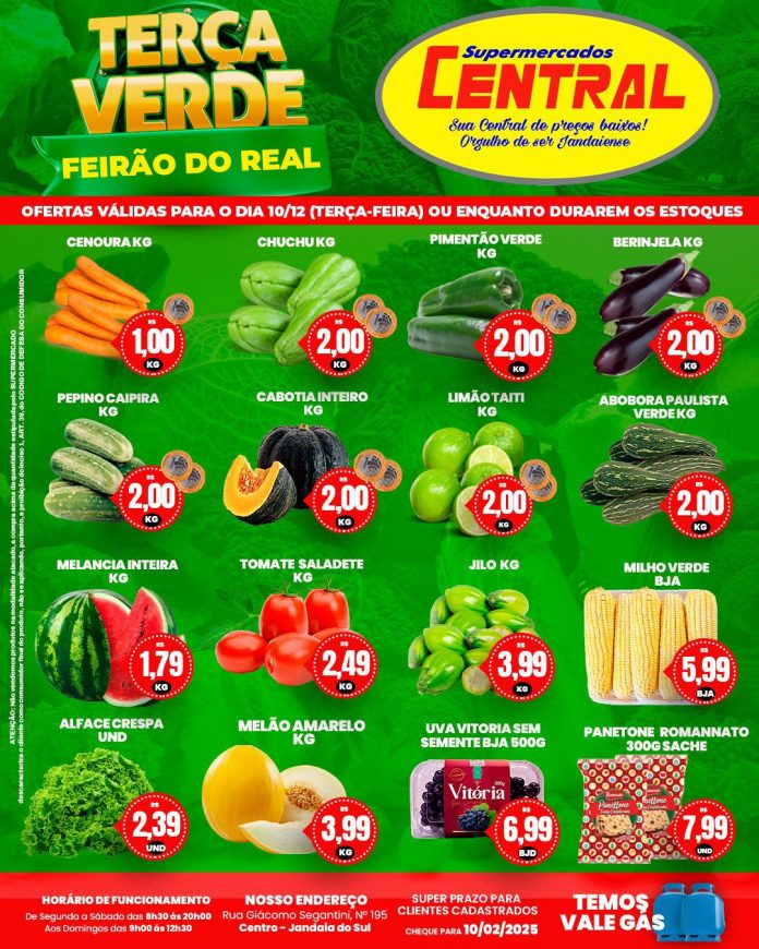 Confira as ofertas imperdíveis da Terça Verde do Central Supermercados!